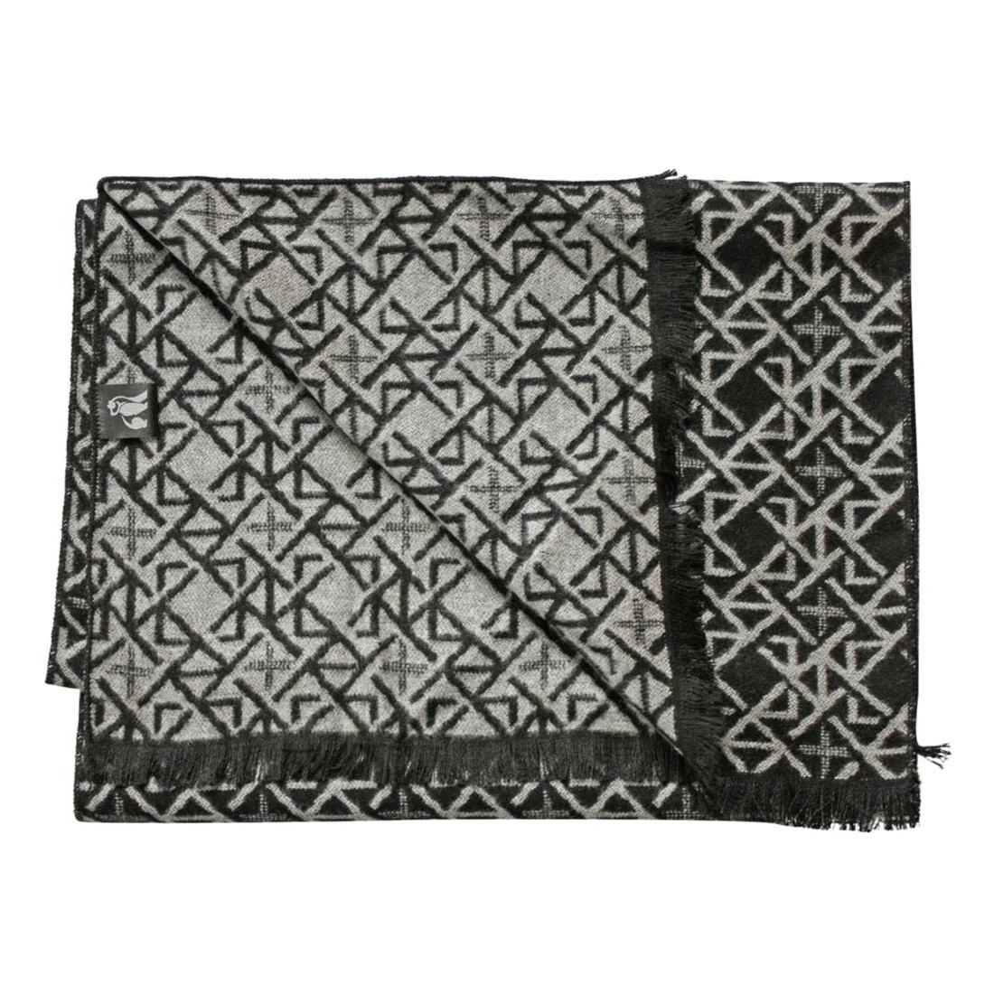 BLACK AND WHITE SQUARES BAMBOO SCARF