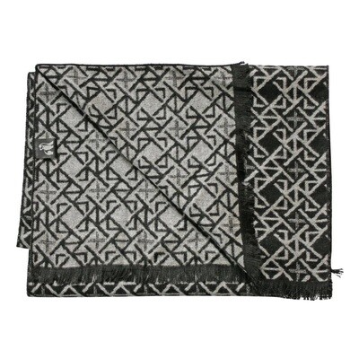 BLACK AND WHITE SQUARES BAMBOO SCARF