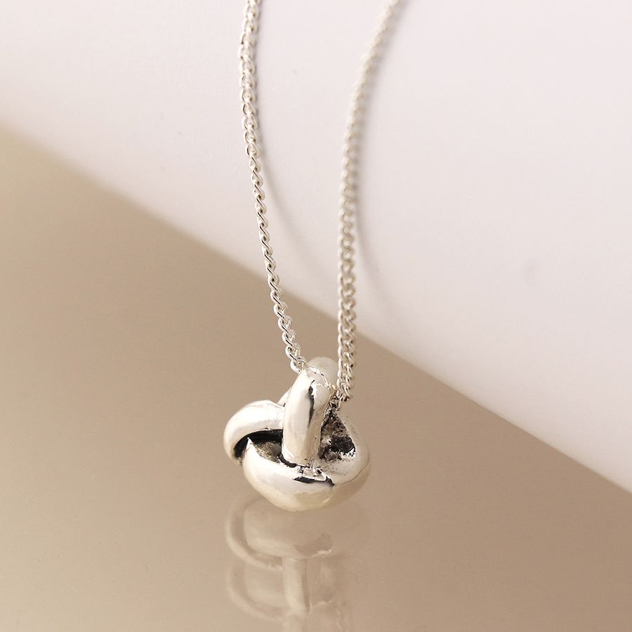 Pom Silver plated infinity knot necklace