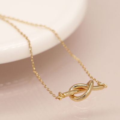 Pom Golden fine knot necklace