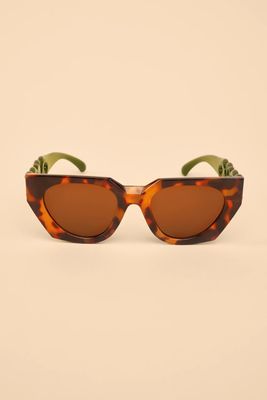 Luxe Zelia Sunglasses - Tortoiseshell &amp; Olive
