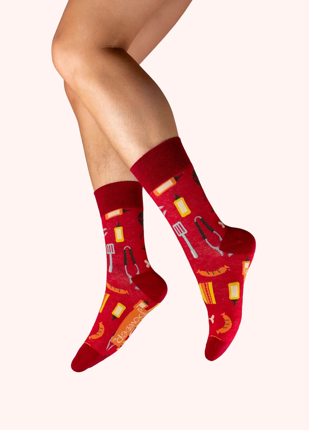 Men's Ankle Socks - BBQ Buddy in Tomato