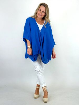 Made in Italy | Miller Cotton Wrap Top |Royal Blue