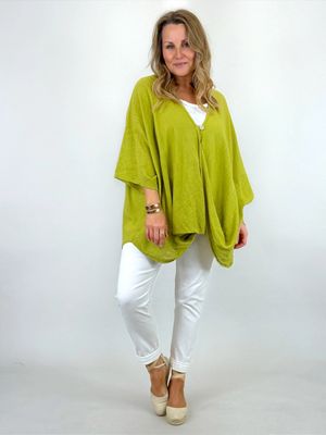 Made in Italy | Miller Cotton Wrap Top |Lime