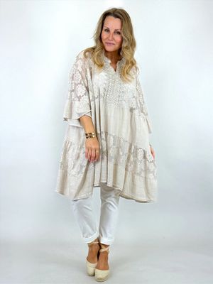 Made in Italy | Ives Lace V- Neck Top | Cream