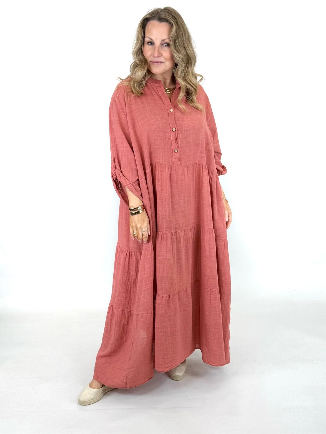 Made in italy Monroe Cotton Dress |Clay