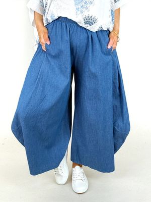 Made in Italy Noah Barrel Cotton Denim Trouser | Denim