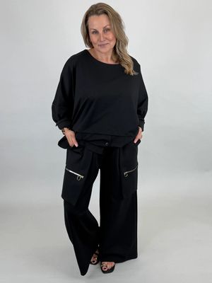 Made in Italy Zoe Zip Trouser | Black