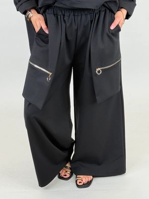 Made in Italy Zoe Zip Trouser | Black