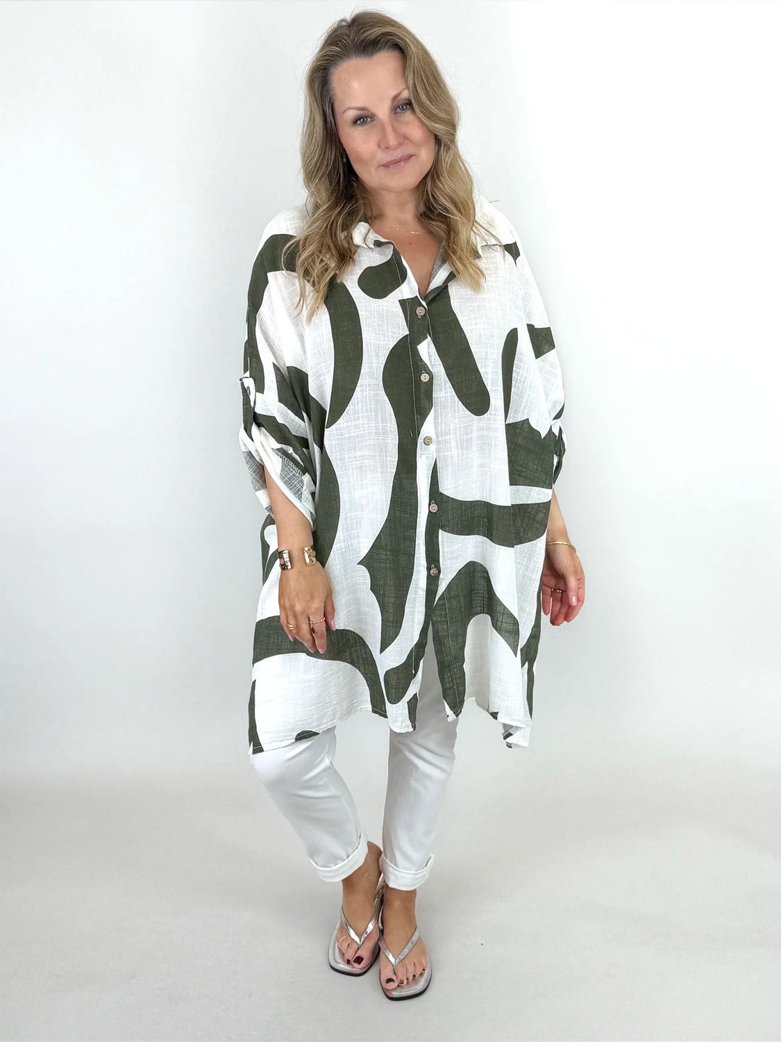 MADE IN ITALY | Cotton Mela Shirt Khaki