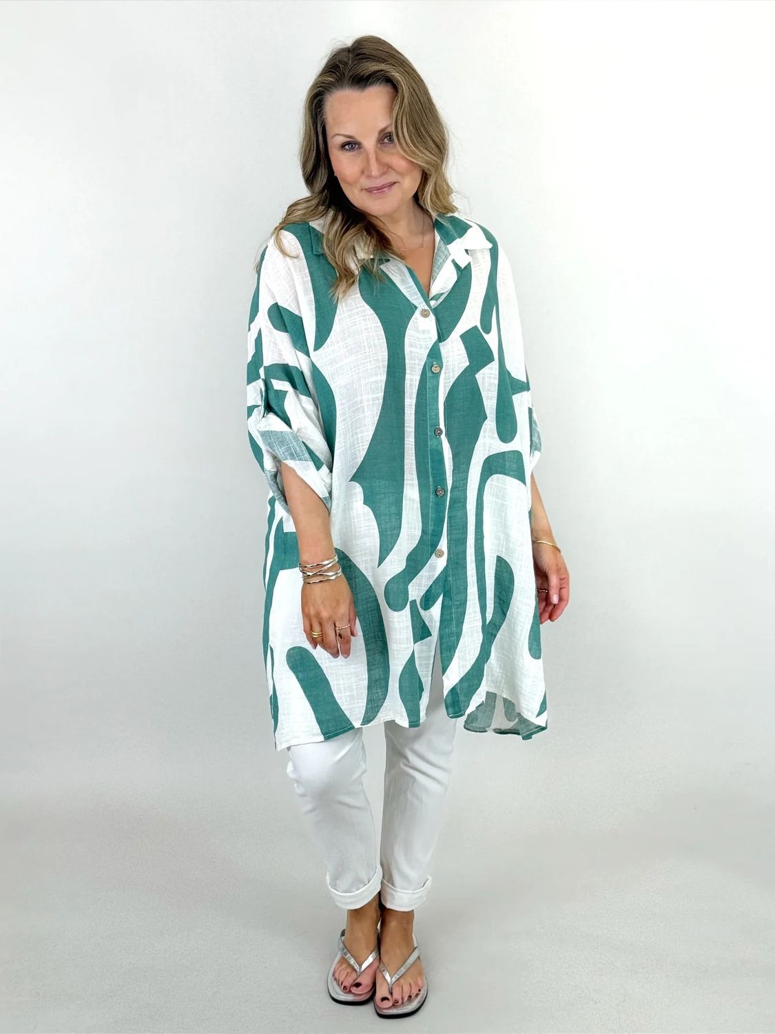 MADE IN ITALY | Cotton Mela Shirt Sage Green