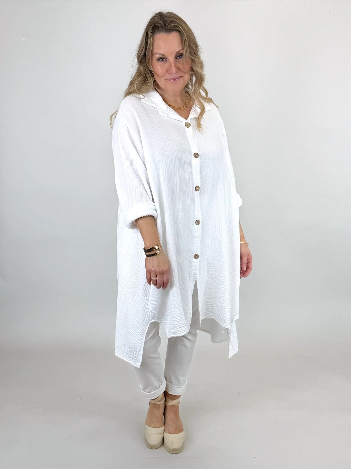 MADE IN ITALY | Thelma Cotton Shirt – White