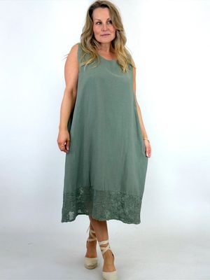 Made in Italy  Padstow Linen Tunic Vest  Khaki