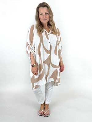 MADE IN ITALY | Cotton Mela Shirt Toasted Almond