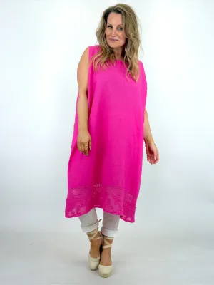 Made in Italy  Padstow Linen Tunic Vest  Fuchsia