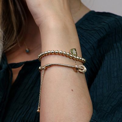 Golden Triple Mini Crystal Rings Bracelet