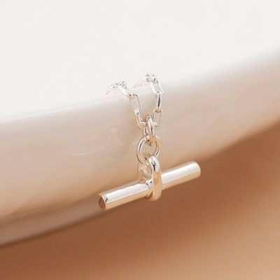 Sterling Silver T-Bar Necklace