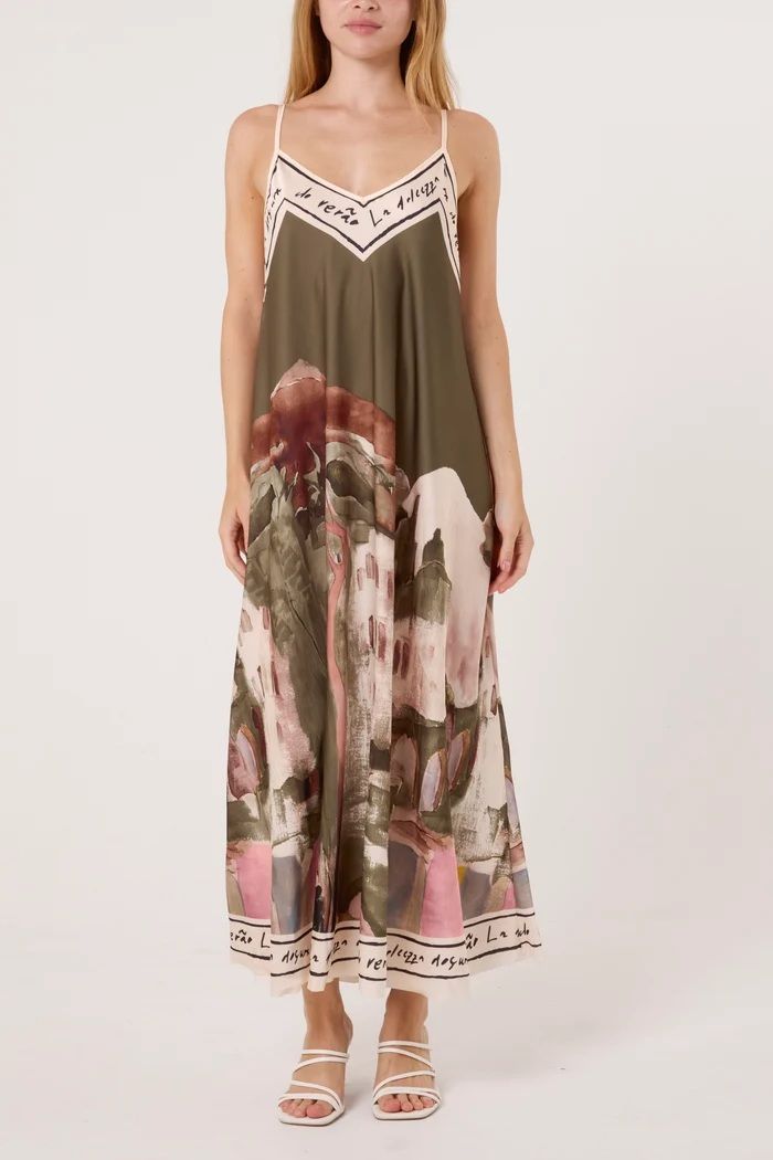 Cami Border Print Swing Dress