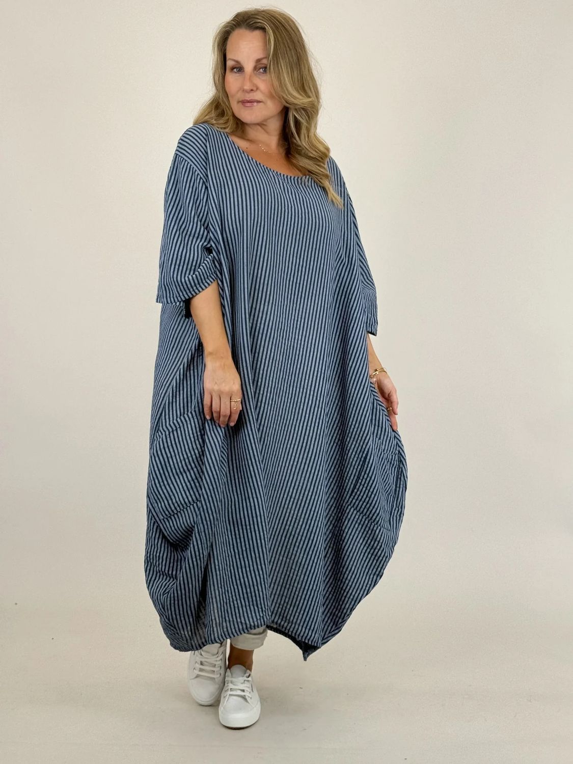 Made in italy Tilbury Stripe Cotton Tunic Red