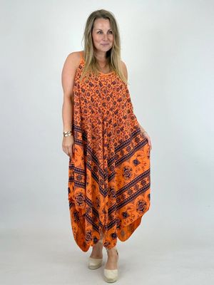 Made in Italy Joy Hanky Hem Dress  Aperol Orange