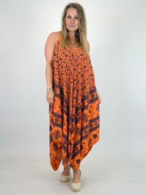 Made in Italy Joy Hanky Hem Dress  Aperol Orange