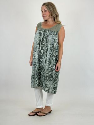 Made in Italy | Ikat Print Vest Dress