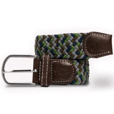 Woven Belt - Green / Blue Zigzag