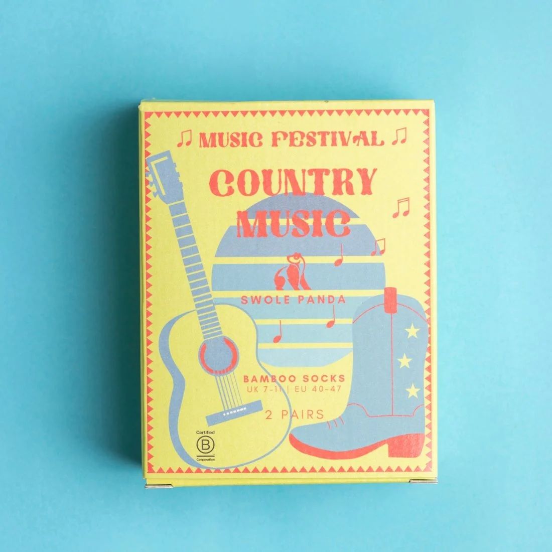 Country Music Sock Box - 2 Pairs of Bamboo Socks