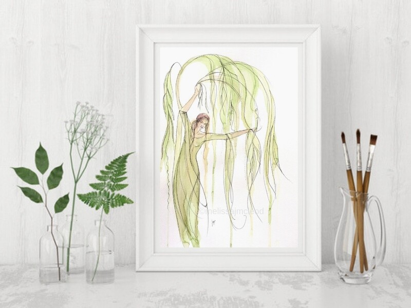 Willow Tree Goddess Fine Art Print A4 & A3 sizes