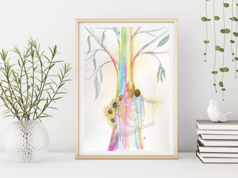 Fine Art Giclée Print - Rainbow Gum Tree Goddess