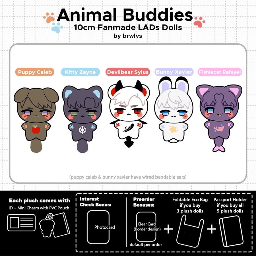 LaDs 10cm Animal Buddies