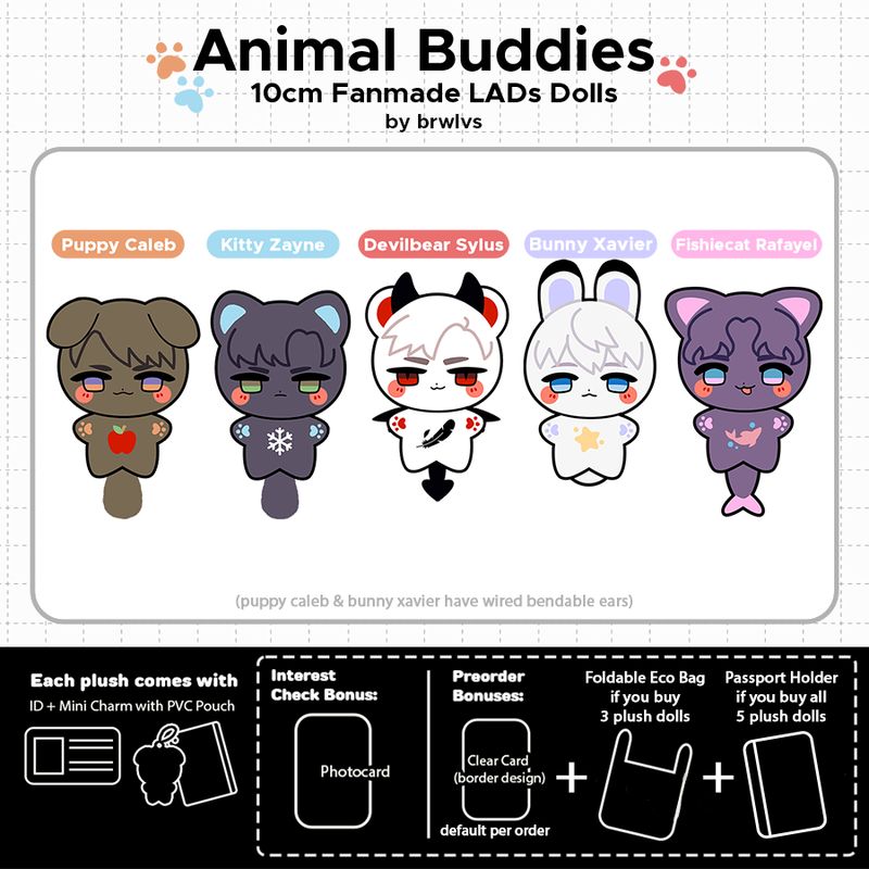 LaDs 10cm Animal Buddies