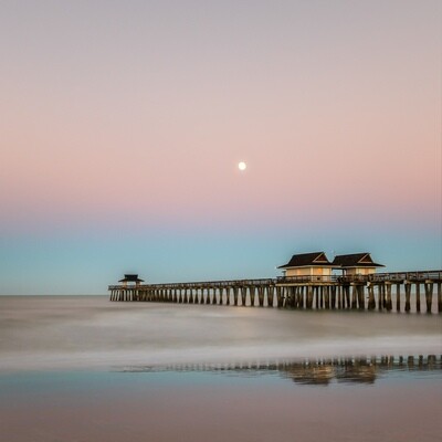 Pastels (Moon over Pier)
