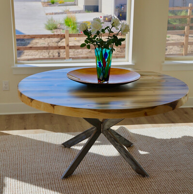 This Table Is In Stock - Cathedral Beetle Kill Round Dining Table