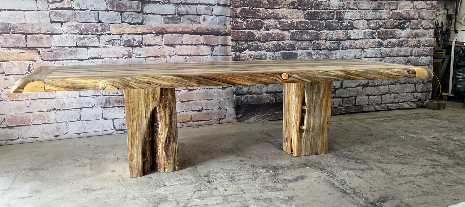 This Table Is In Stock - Live Edge Grizzly - Beetle Kill Dining Table
