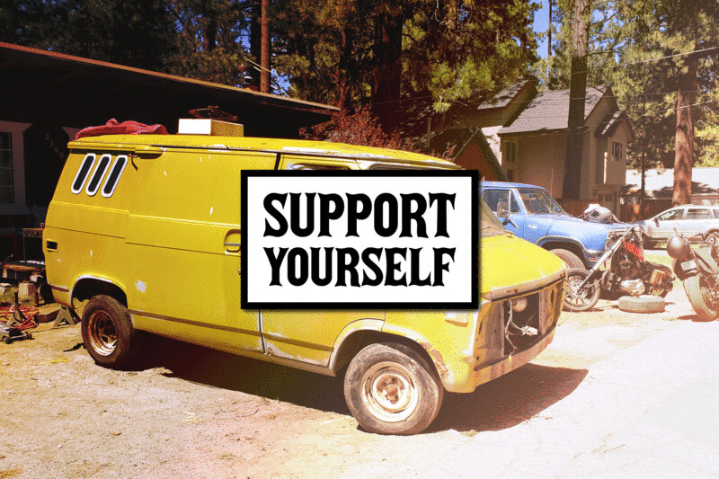 SUPPORT YOURSELF BOX LOGO STICKER (10 PACK)