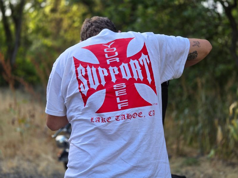IRON CROSS SHIRT (RED ON WHITE)