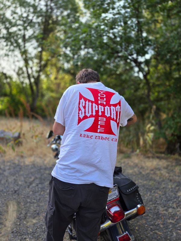 IRON CROSS SHIRT (RED ON WHITE)