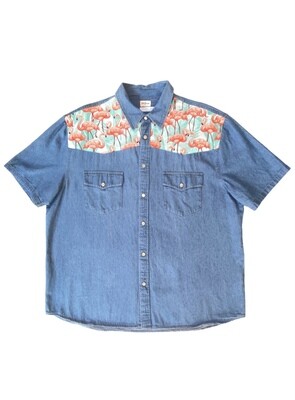 Camisa vaquera customizada Flamingo