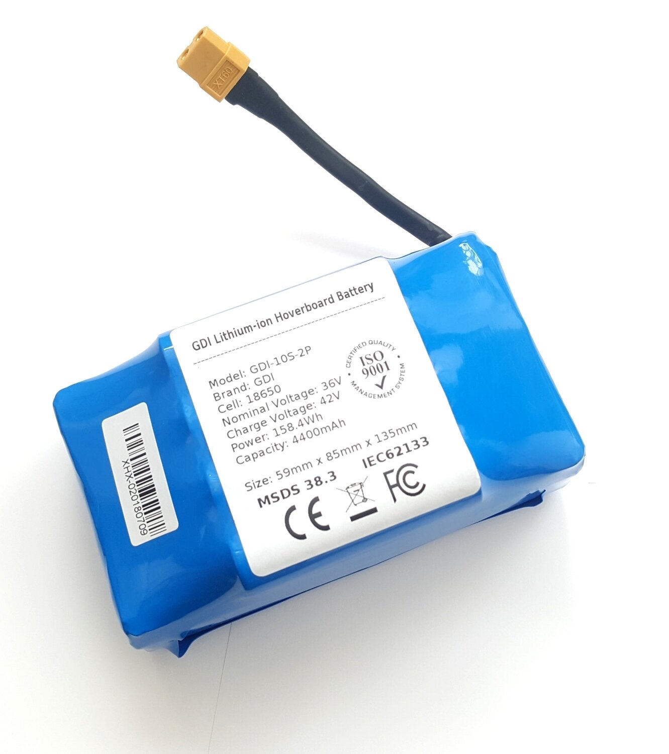 GDI 36v 4.4Ah 4400mAh 158.4Wh High Capacity Hoverboard Battery