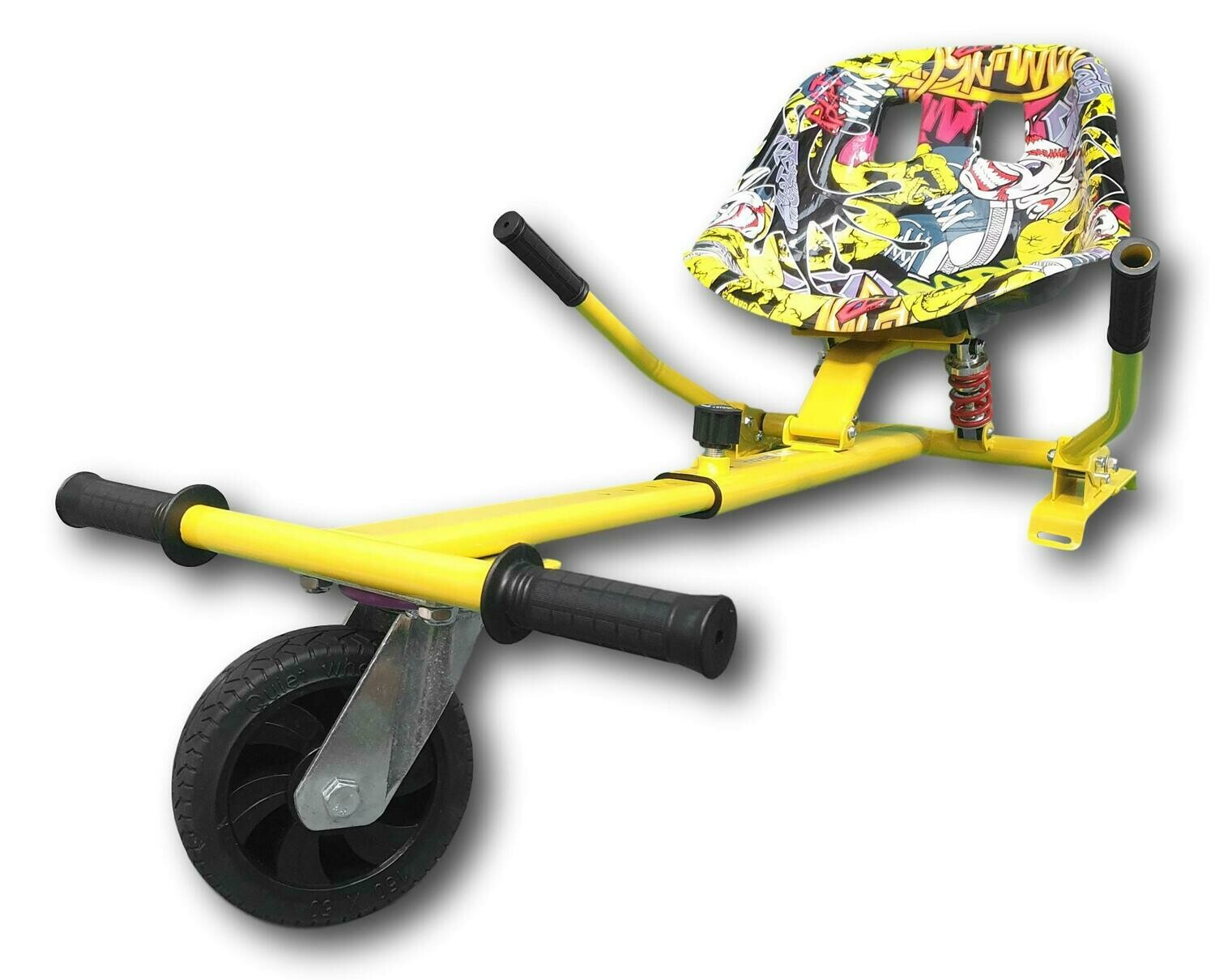 Yellow Hip Hop HoverKart Go Kart Conversion Kit with Dual Suspension