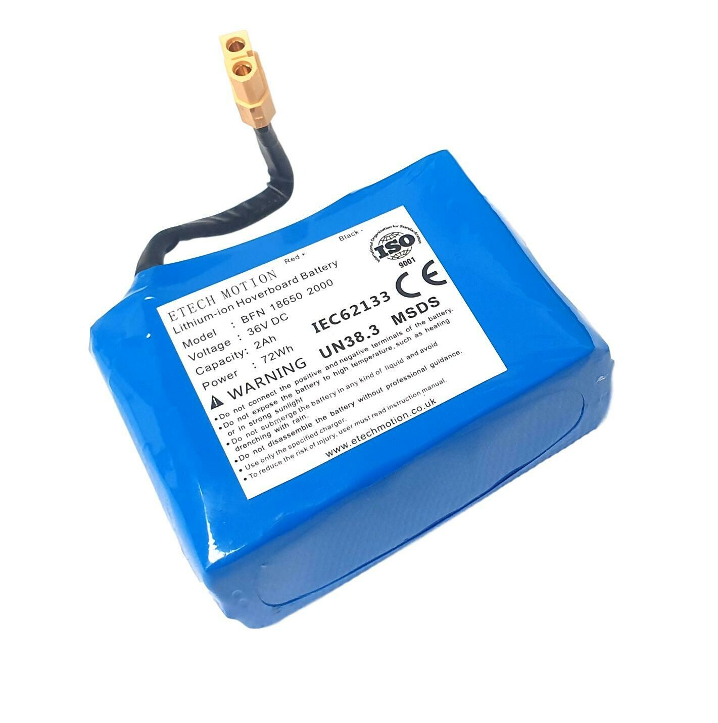 Replacement Battery For Zinc Hoverboard 36v 2Ah 2000mAh 72Wh