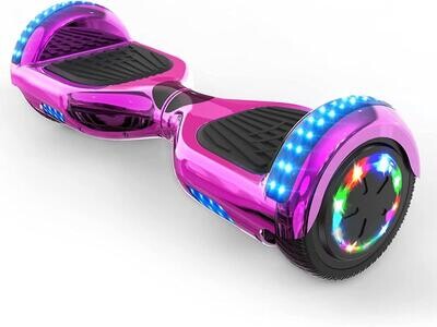 Chrome Pink Rose 6.5 LED Wheel Hoverboard Electric Scooter