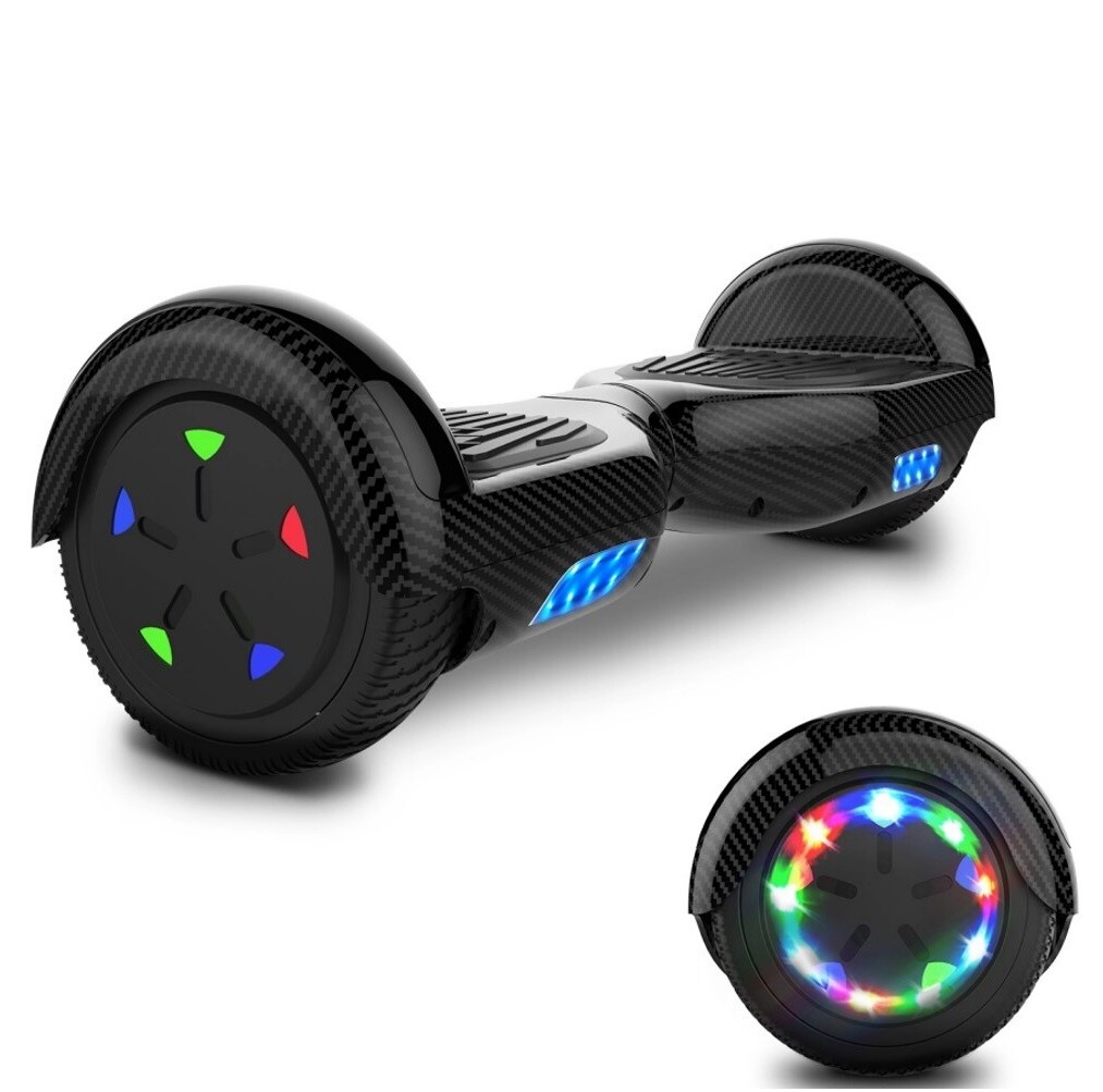 Carbon Black 6.5 LED Wheel Hoverboard Segway For Kids