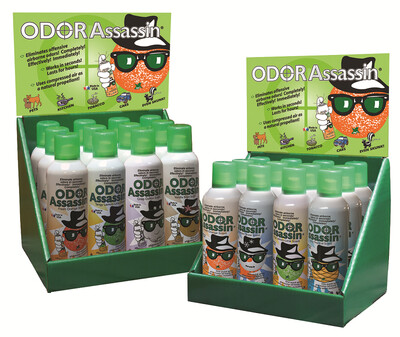 Odor Assassin Fine-Mist Spray 6 oz - Mixed Display
(3 ea. Org, Lime, Snow,Trop)
