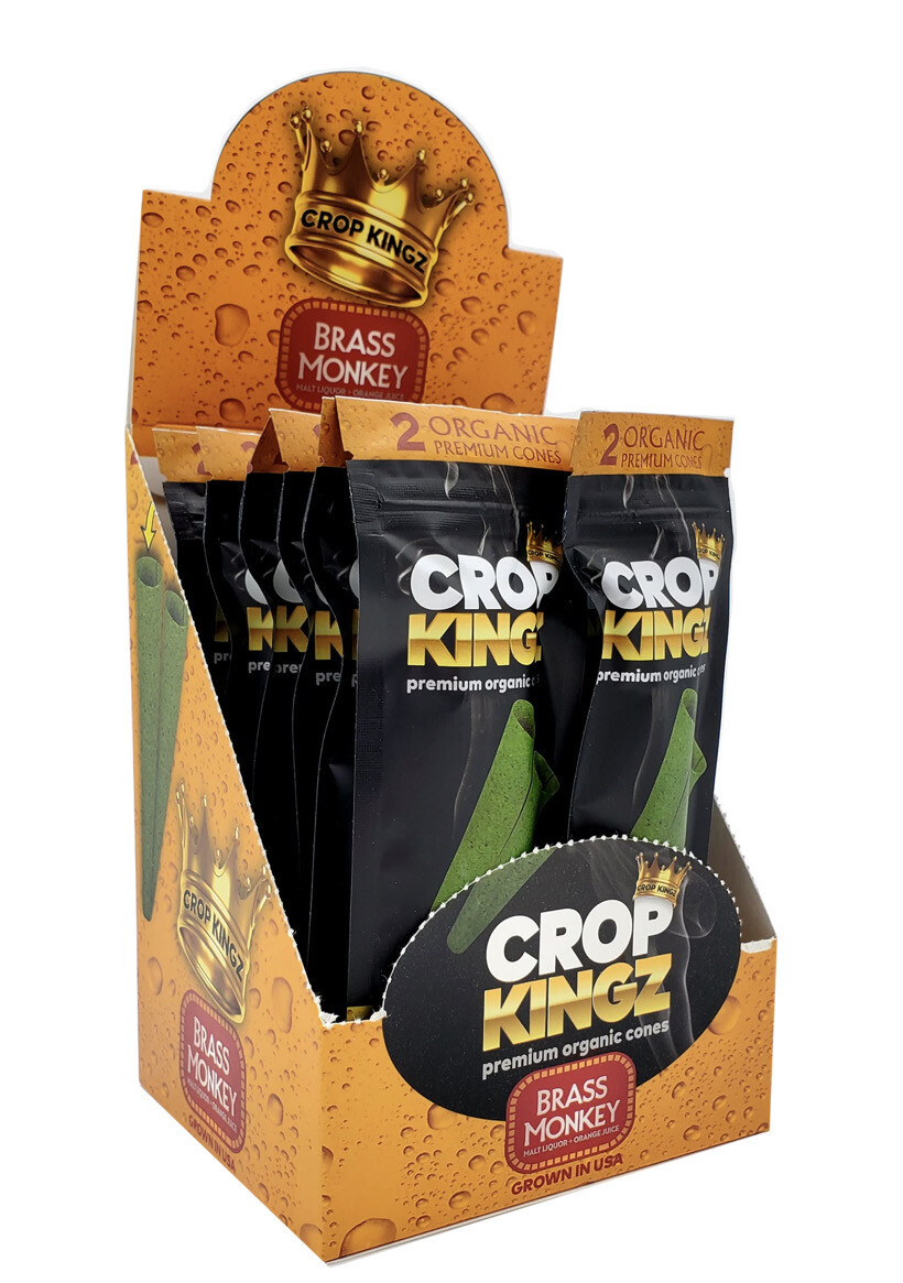 Crop Kingz Premium Hemp: King Size Cones - BRASS MONKEY