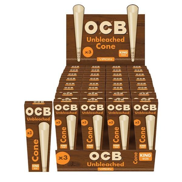 OCB Virgin Unbleached Pre-Rolled King Size Cones
