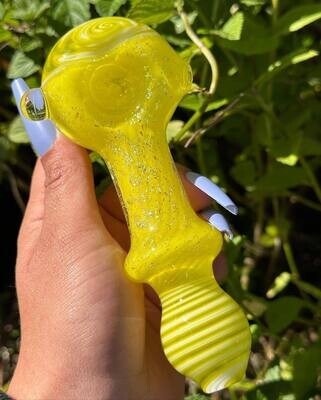 Matt Z Glass Yellow Dichroic Wig-Wag Spoon