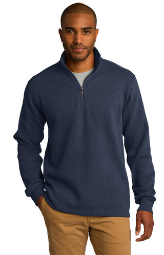F295 Men&#39;s Port Authority Slub Fleece 1/4-Zip Pullover