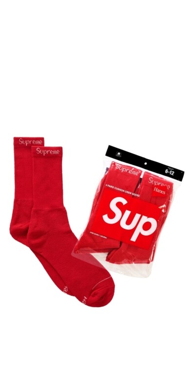 Supreme Hanes socks (4-pack) red